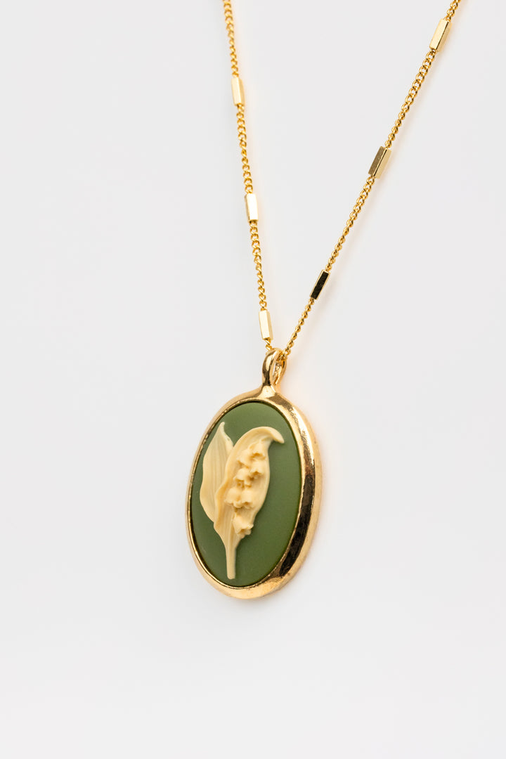 Lily Of The Valley Vintage Cameo Necklace