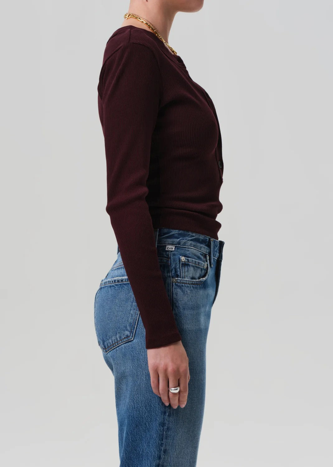Mahogany Varra Henley Tee