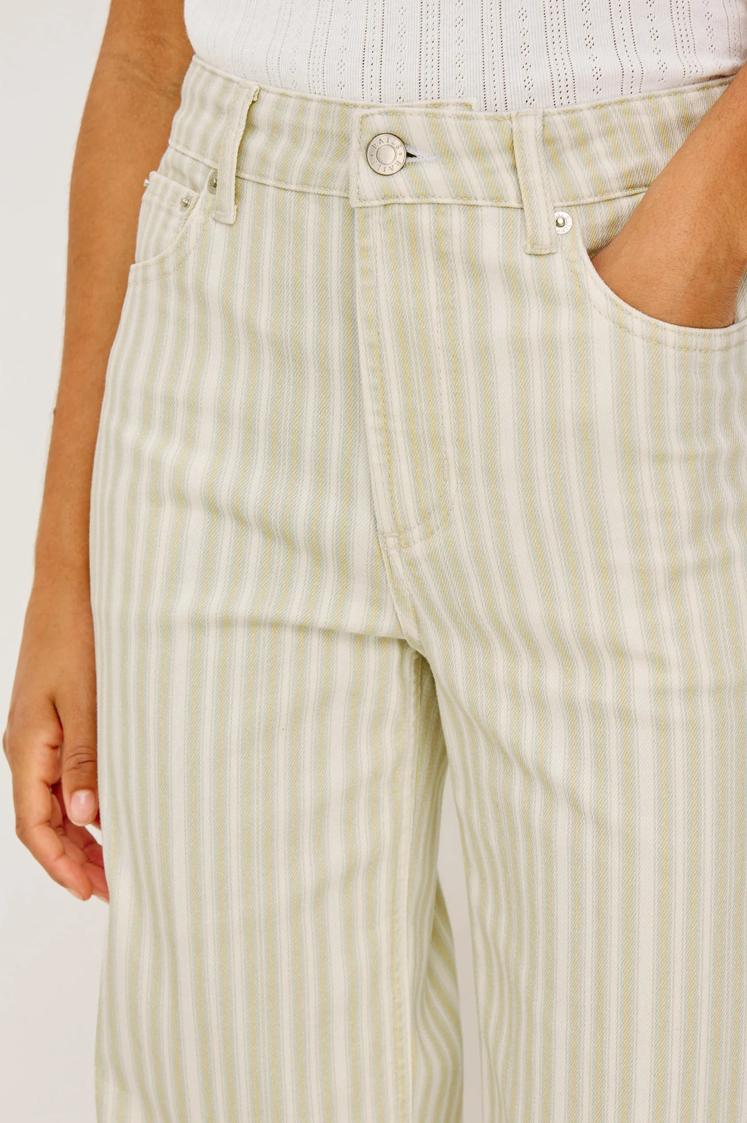 Malibu Stripe Getty Crop Jean