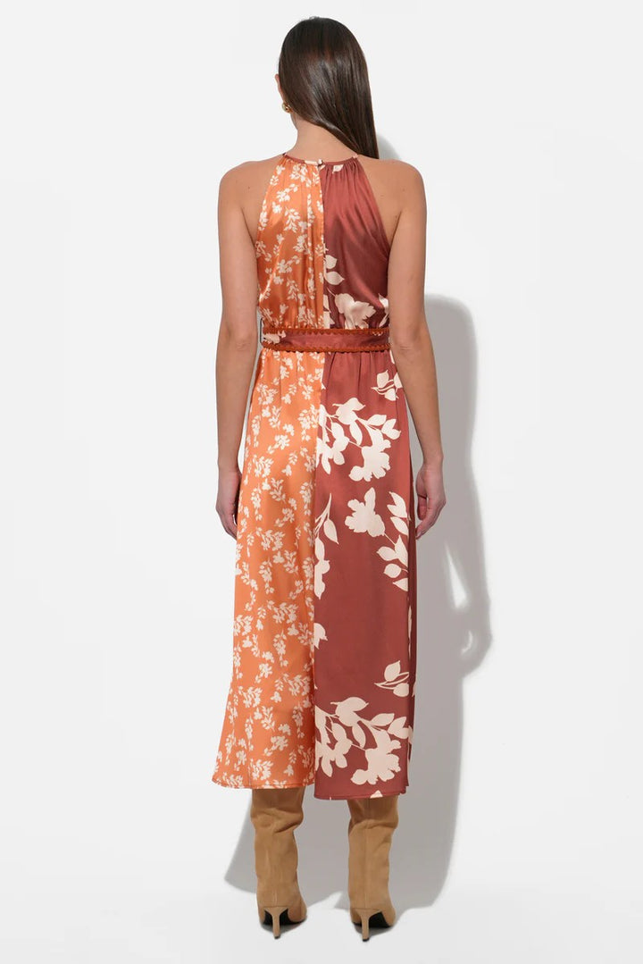 Marigold Brown Sandi Midi Dress
