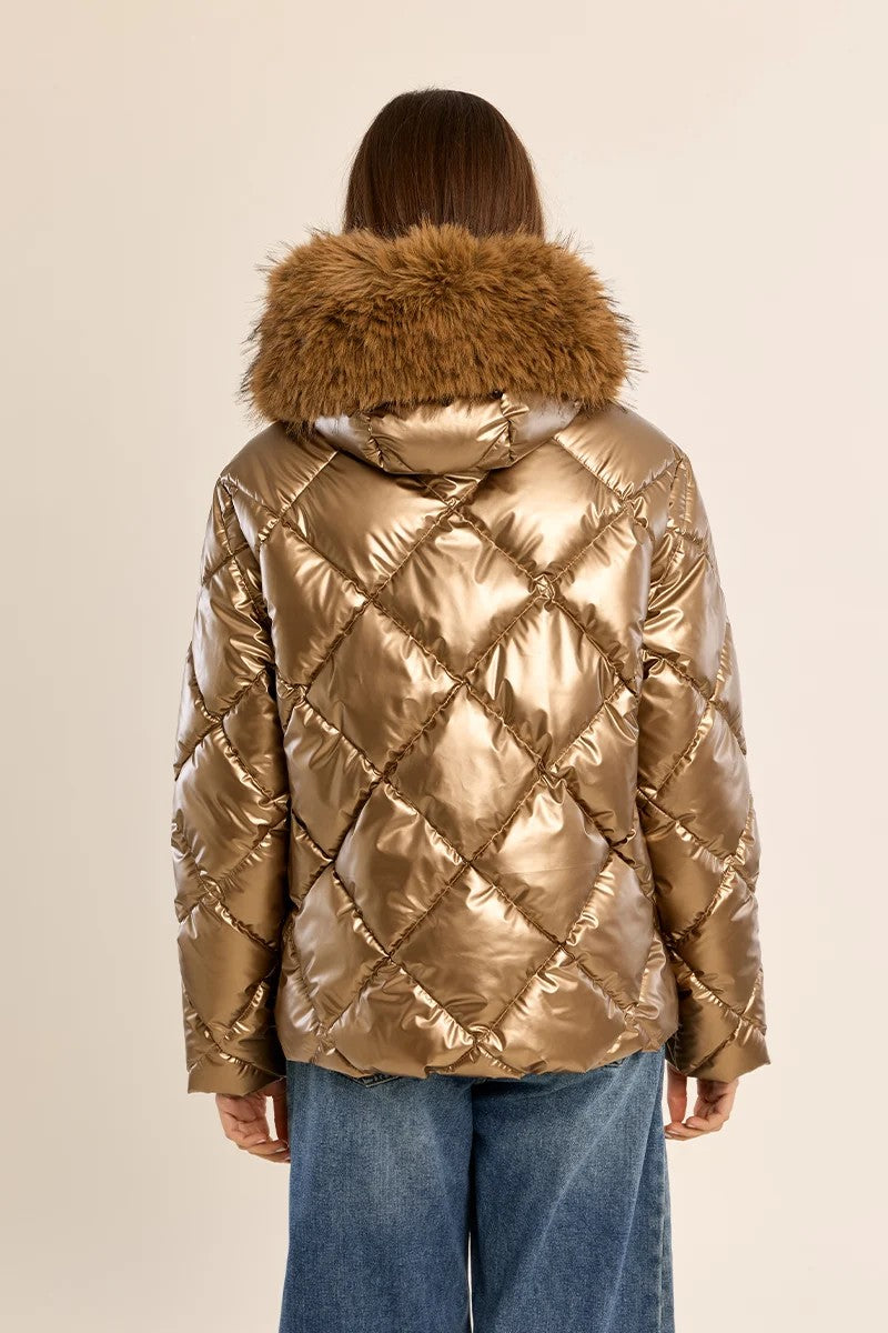 Mat Gold Padded Jacket