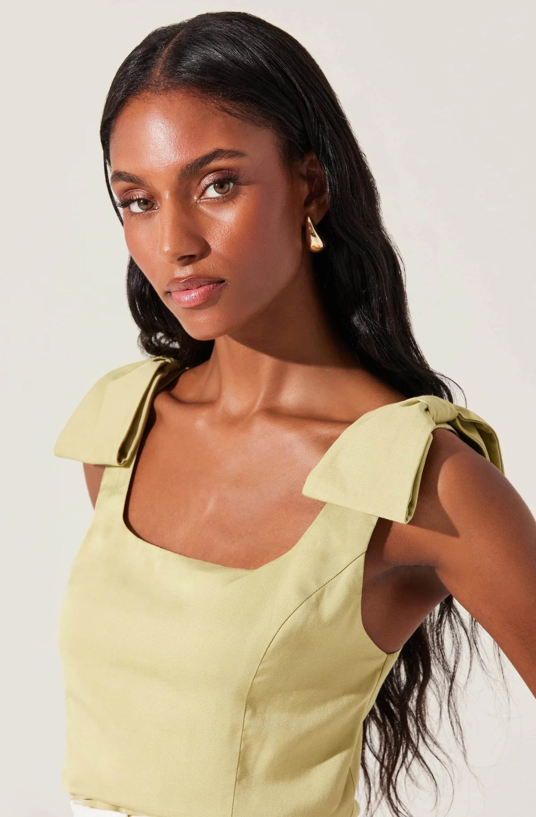 Matcha Bow Detail Sleeveless Jessica Top