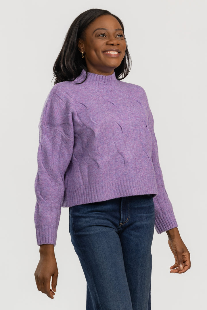 Mauve Cable Knit Sweater
