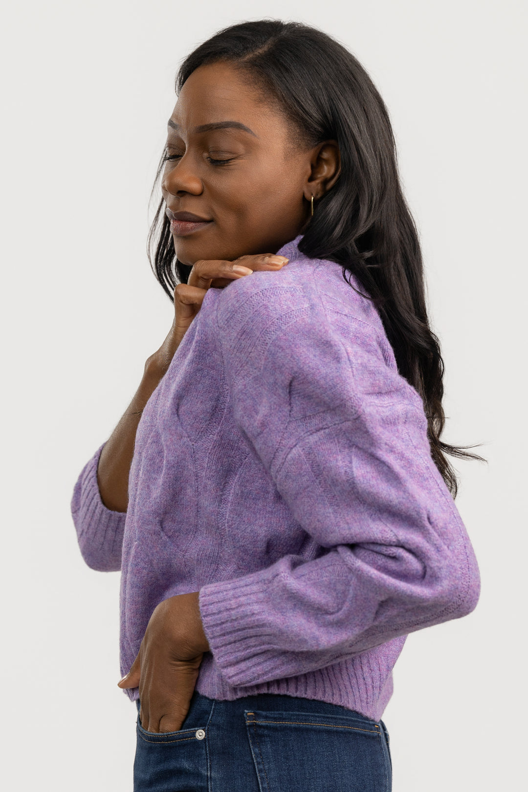 Mauve Cable Knit Sweater