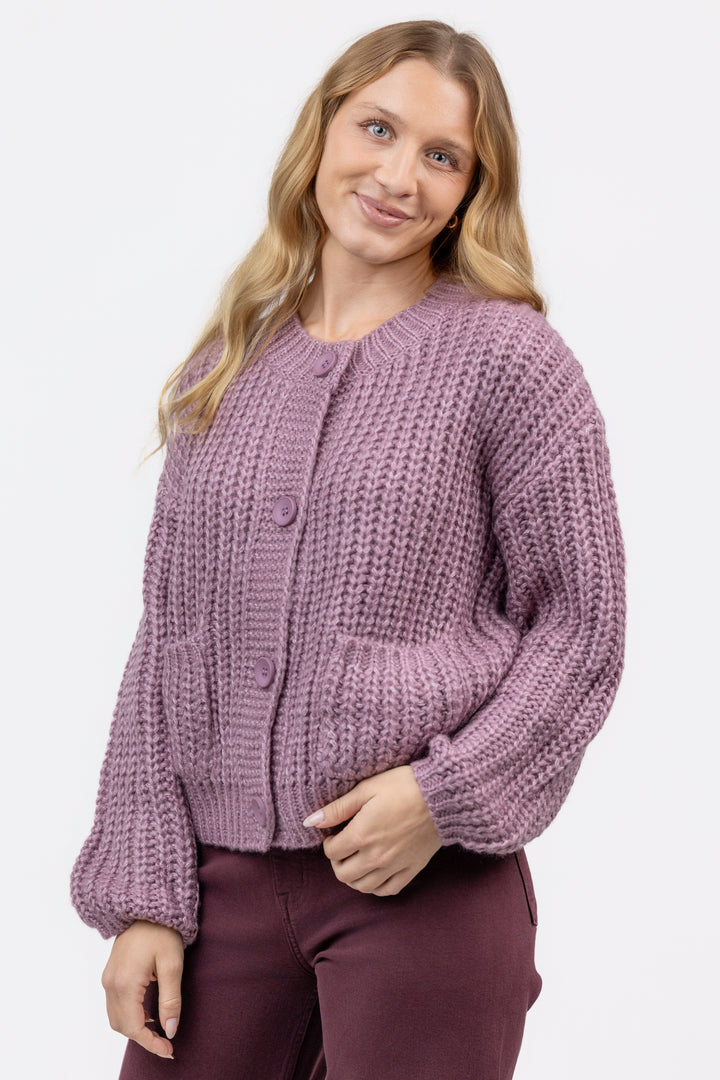 Mauve Loose Cardigan