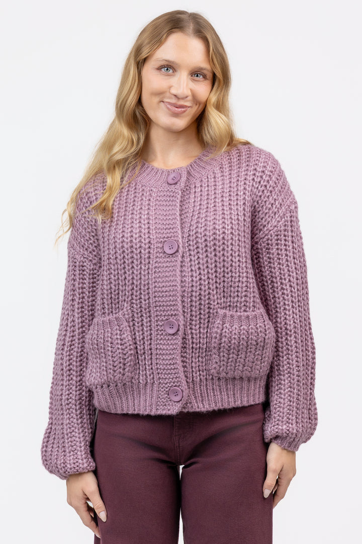 Mauve Loose Cardigan
