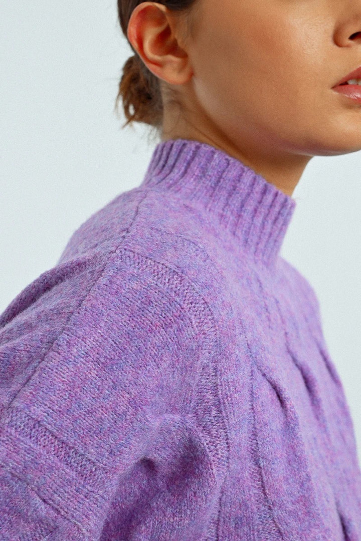 Mauve Cable Knit Sweater