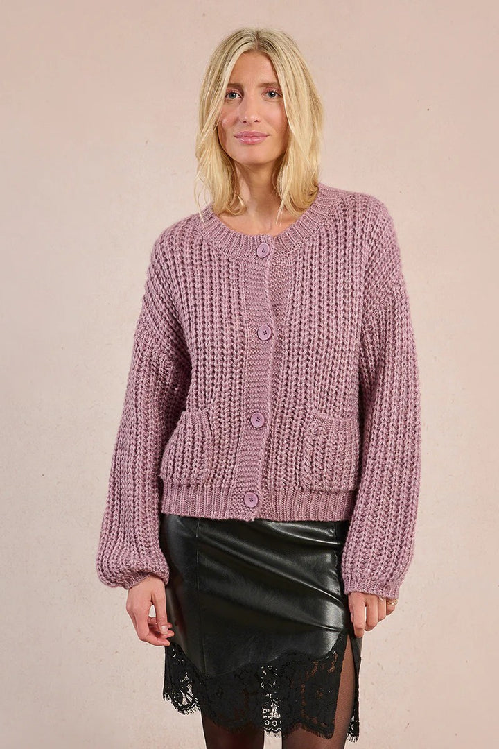 Mauve Loose Cardigan