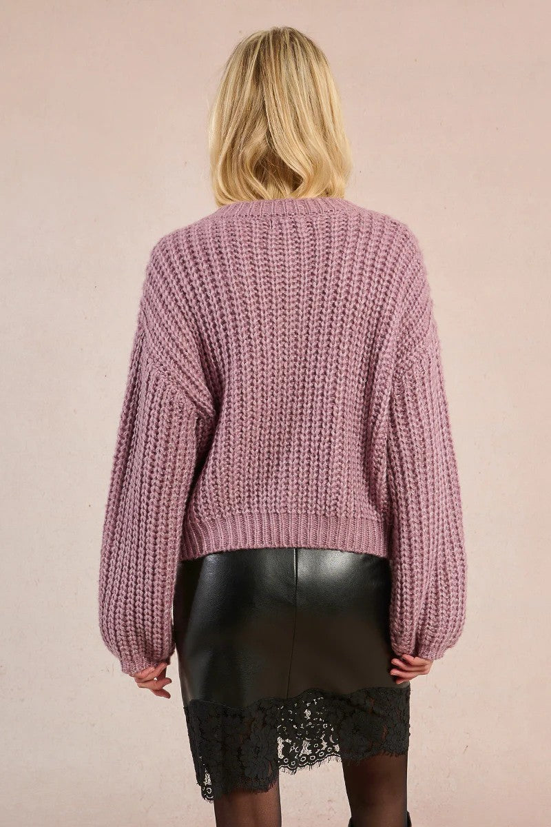Mauve Loose Cardigan