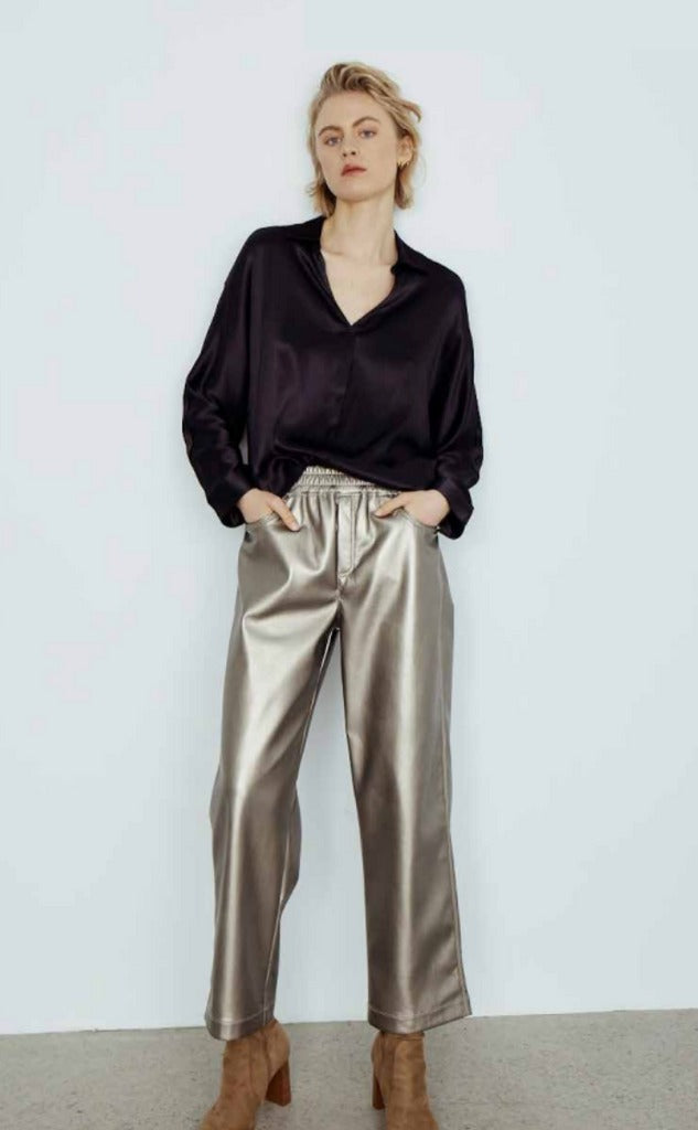 Metallic Sage Harlow Ankle Pant