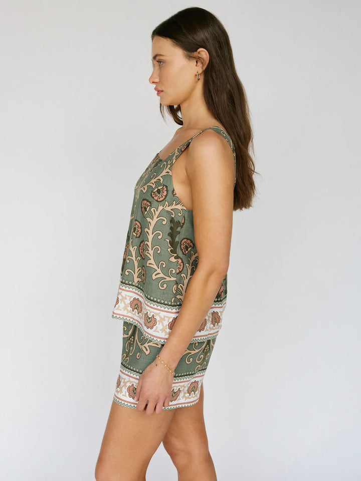 Mezzo Sage Button Back Cami