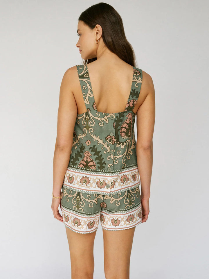 Mezzo Sage Button Back Cami