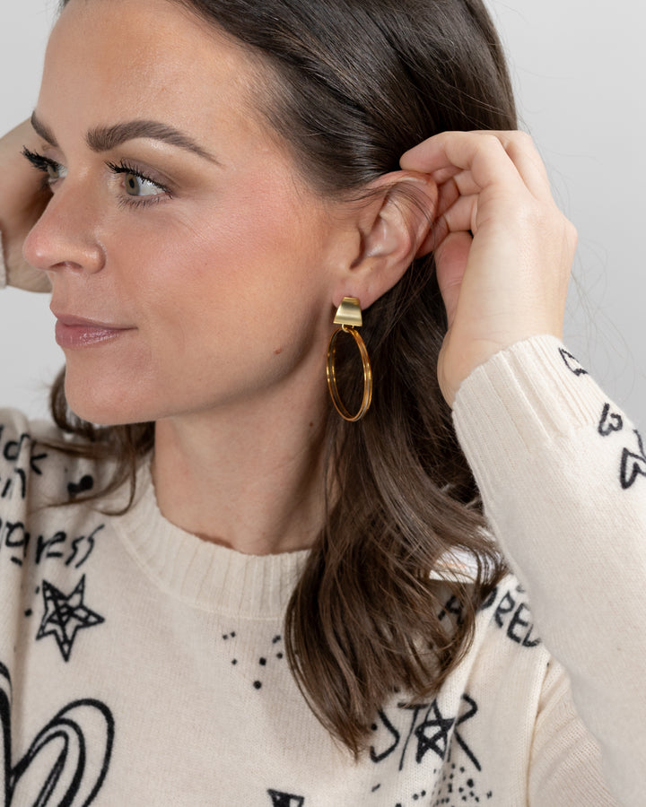 Mixed Metal Hoopla Earrings