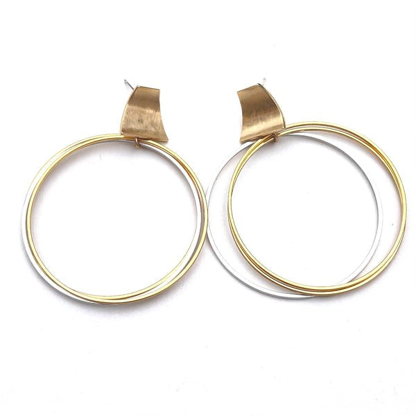 Mixed Metal Hoopla Earrings