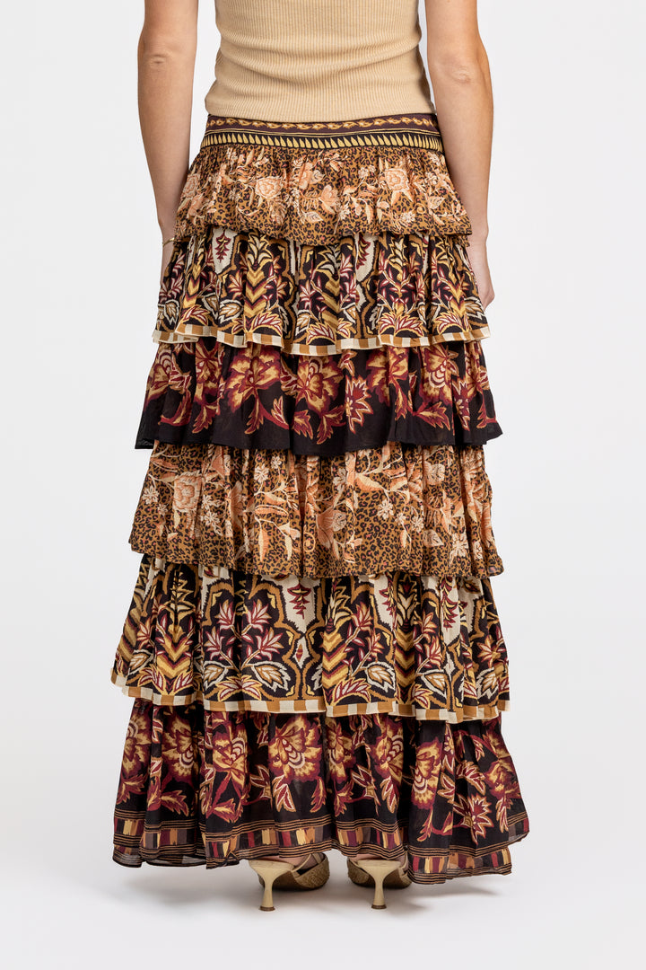 Mixed Scarves Maxi Skirt