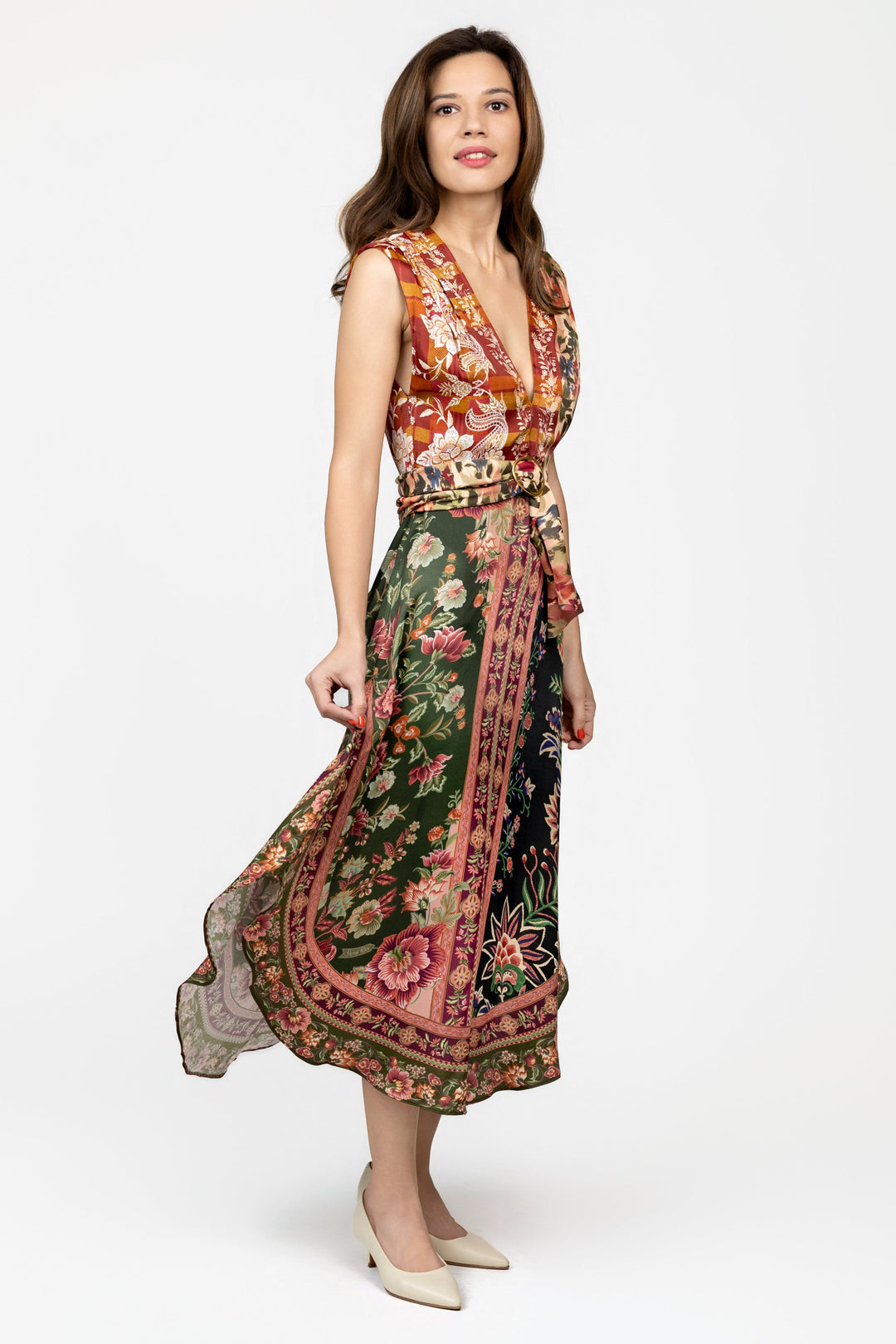 Mixed Winter Garden Maxi Dress