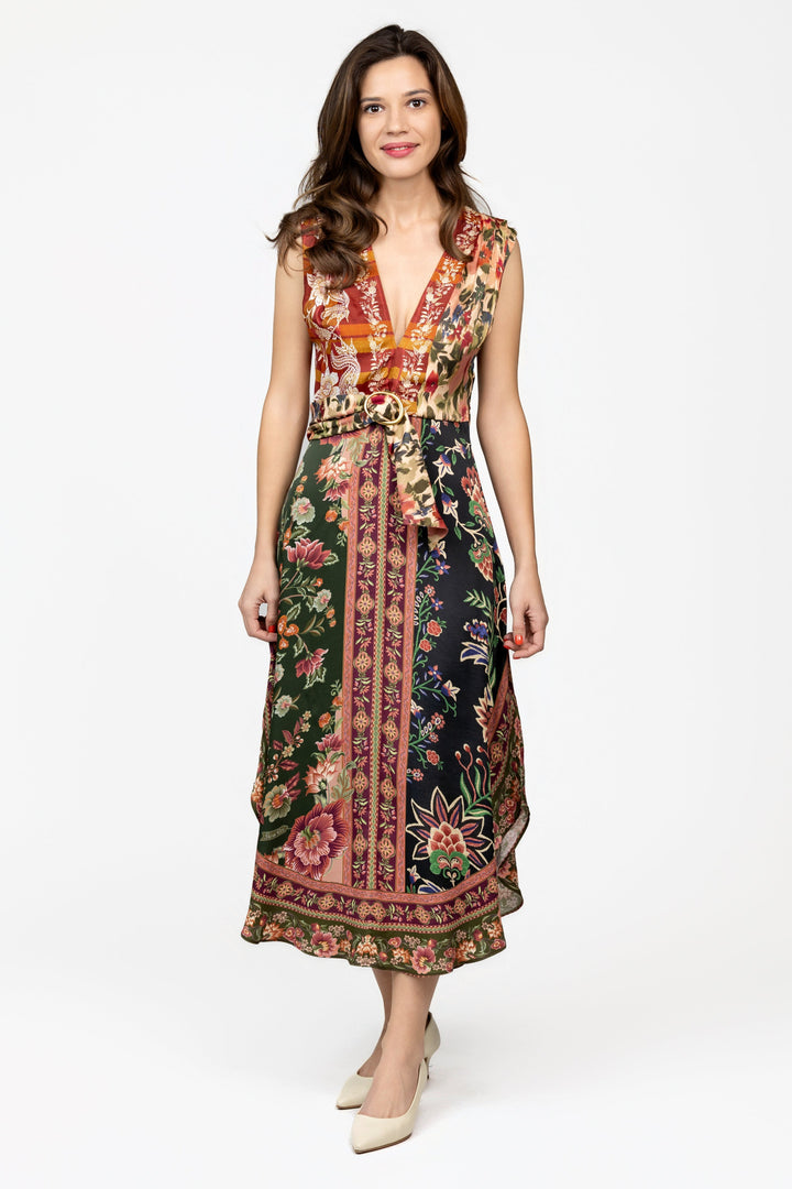 Mixed Winter Garden Maxi Dress