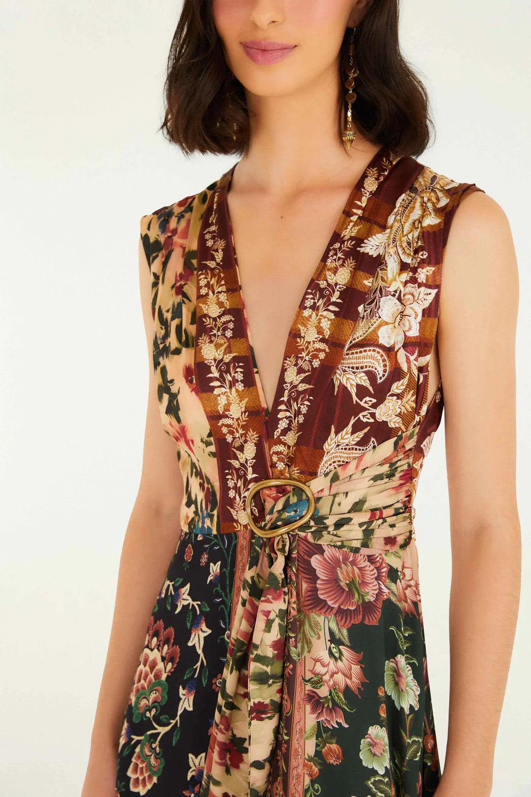 Mixed Winter Garden Maxi Dress