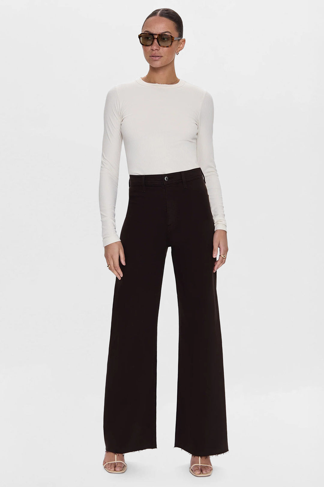 Mocha High Rise Wide Leg Penny Jean