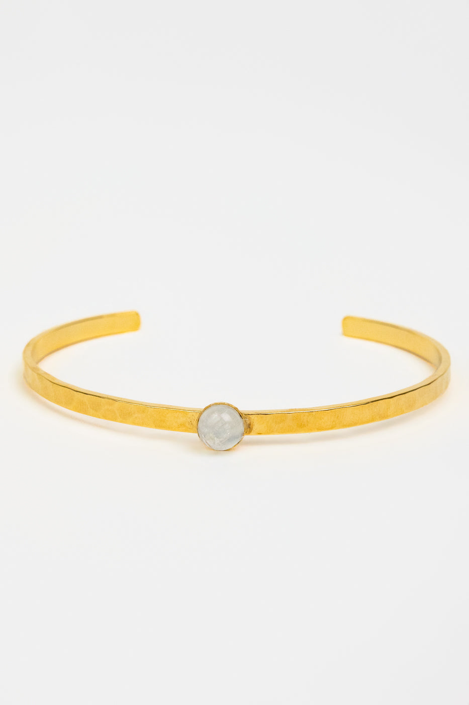 Moonstone Hammered Cuff Bracelet