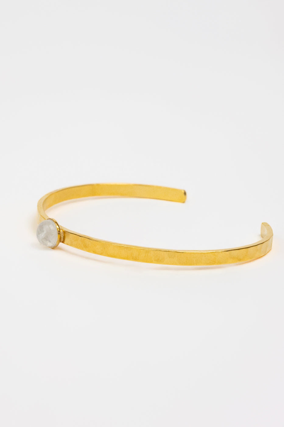 Moonstone Hammered Cuff Bracelet