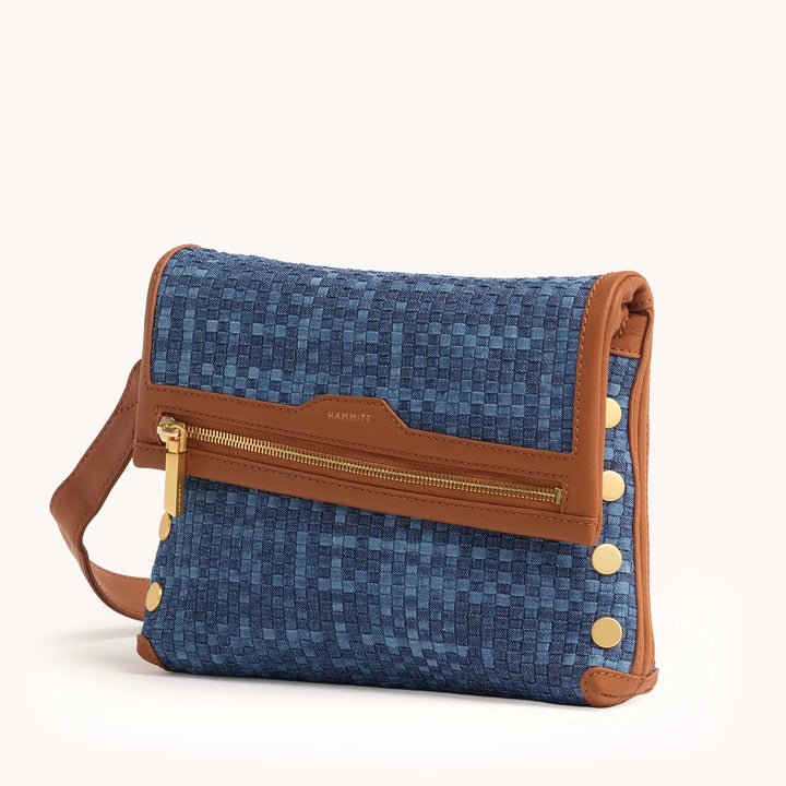 Mosaic Denim Brushed Gold VIP Medium Crossbody Bag