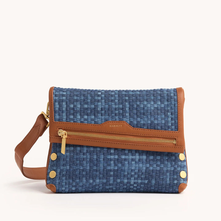 Mosaic Denim Brushed Gold VIP Medium Crossbody Bag