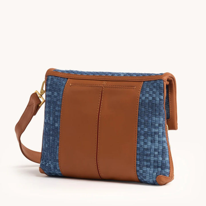 Mosaic Denim Brushed Gold VIP Medium Crossbody Bag