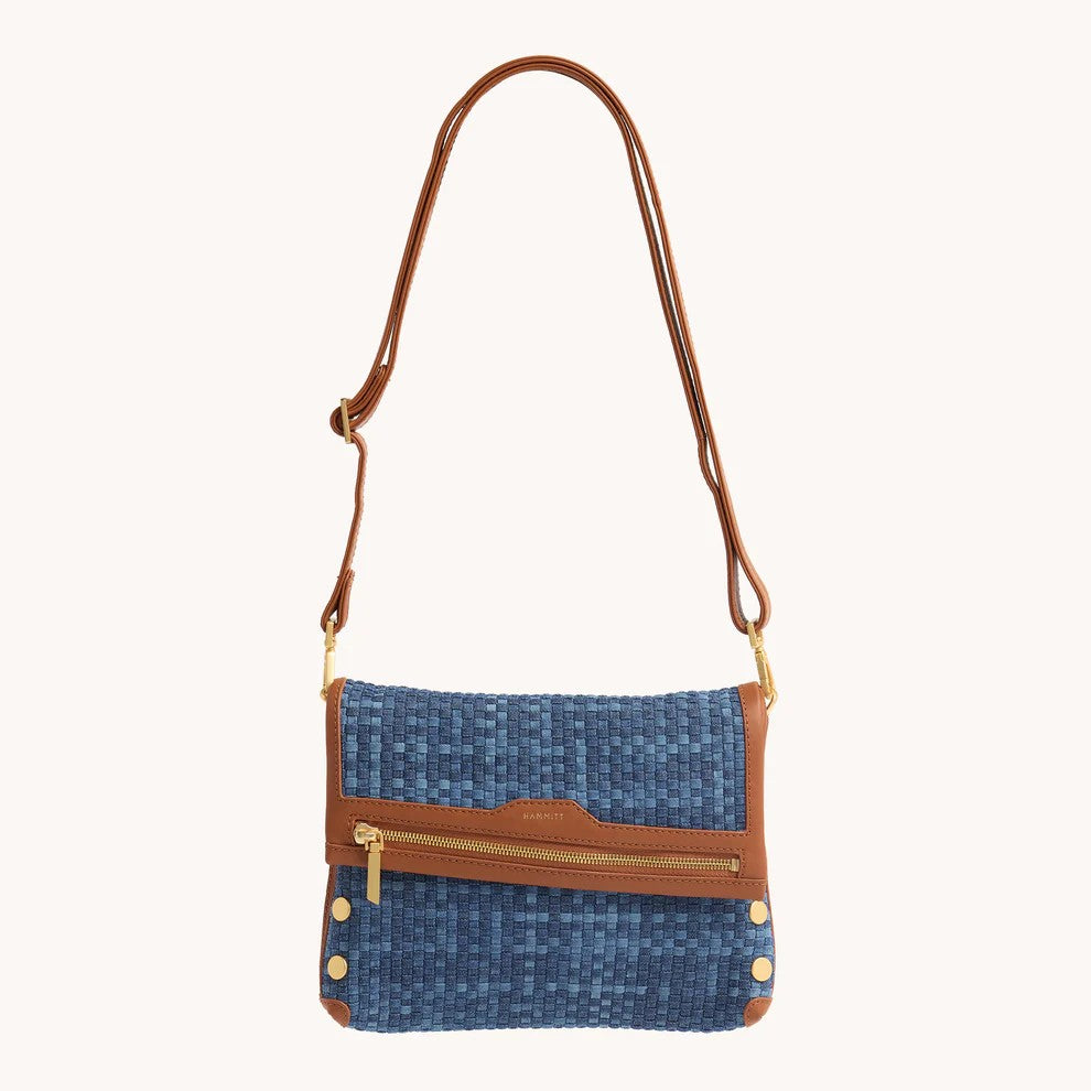 Mosaic Denim Brushed Gold VIP Medium Crossbody Bag