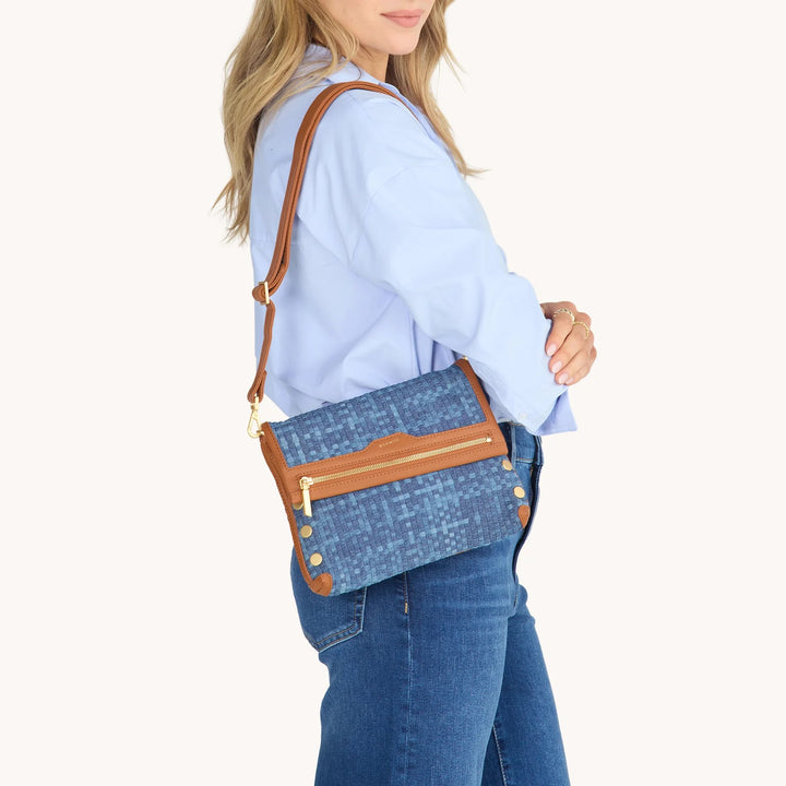 Mosaic Denim Brushed Gold VIP Medium Crossbody Bag