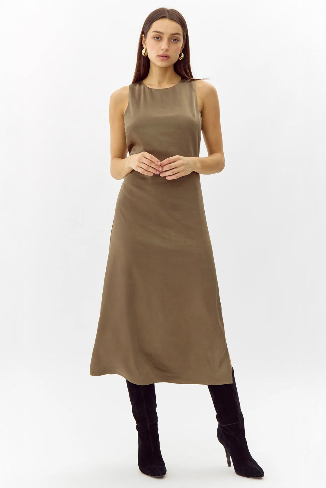 Moss Green Trina Midi Dress