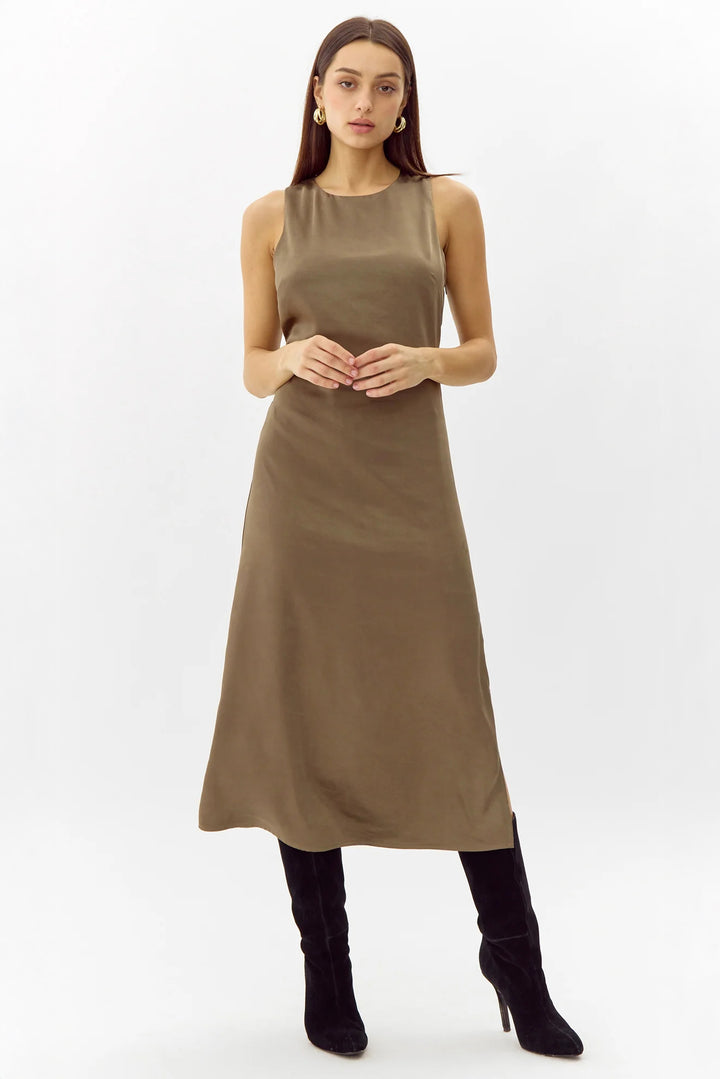 Moss Green Trina Midi Dress