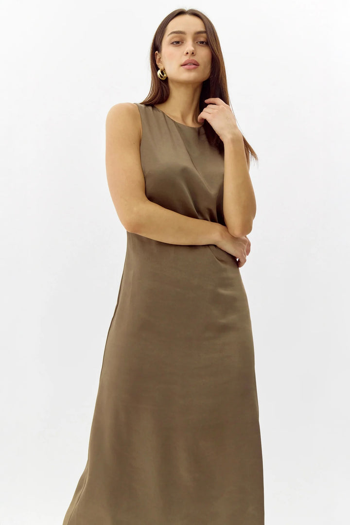 Moss Green Trina Midi Dress