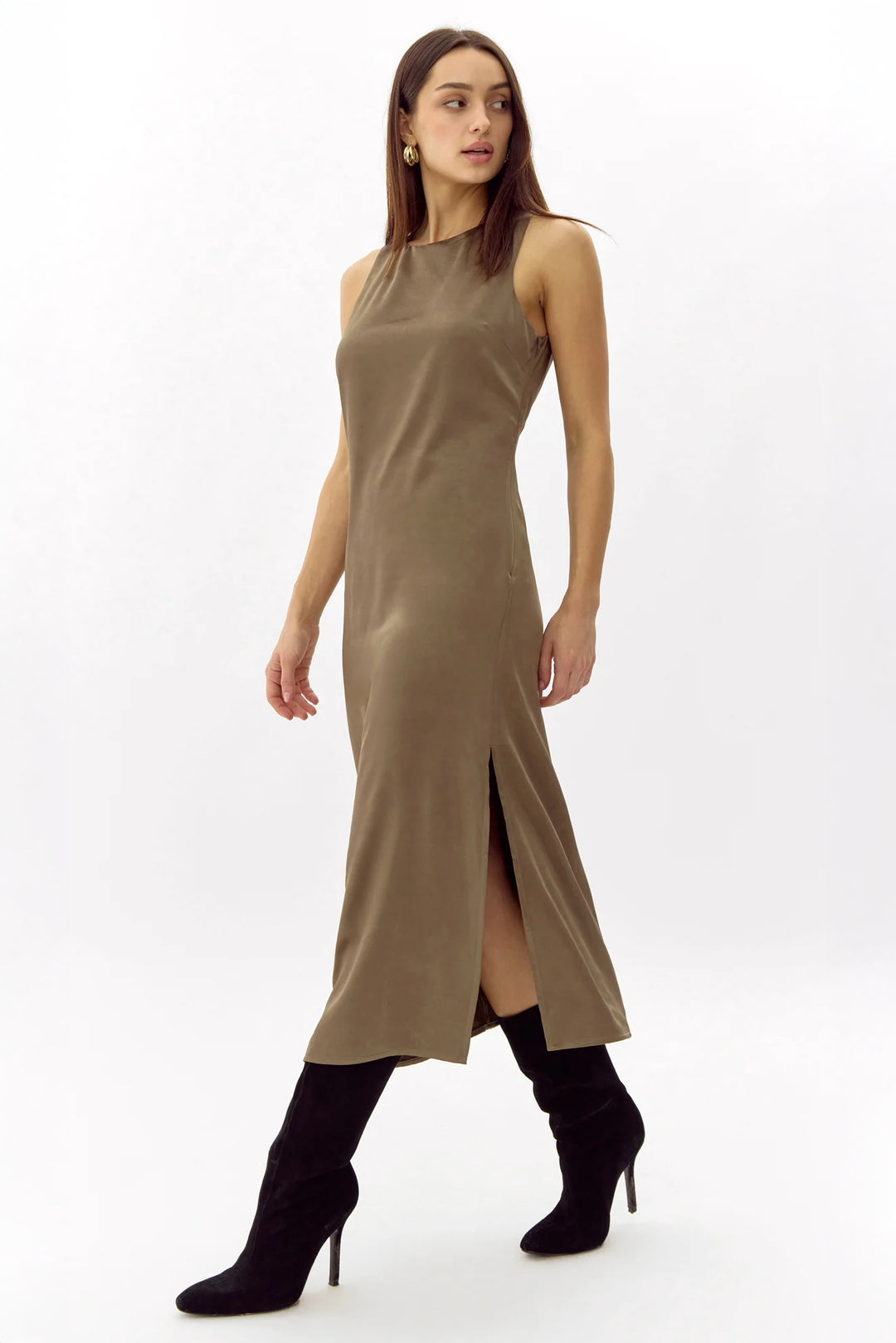 Moss Green Trina Midi Dress