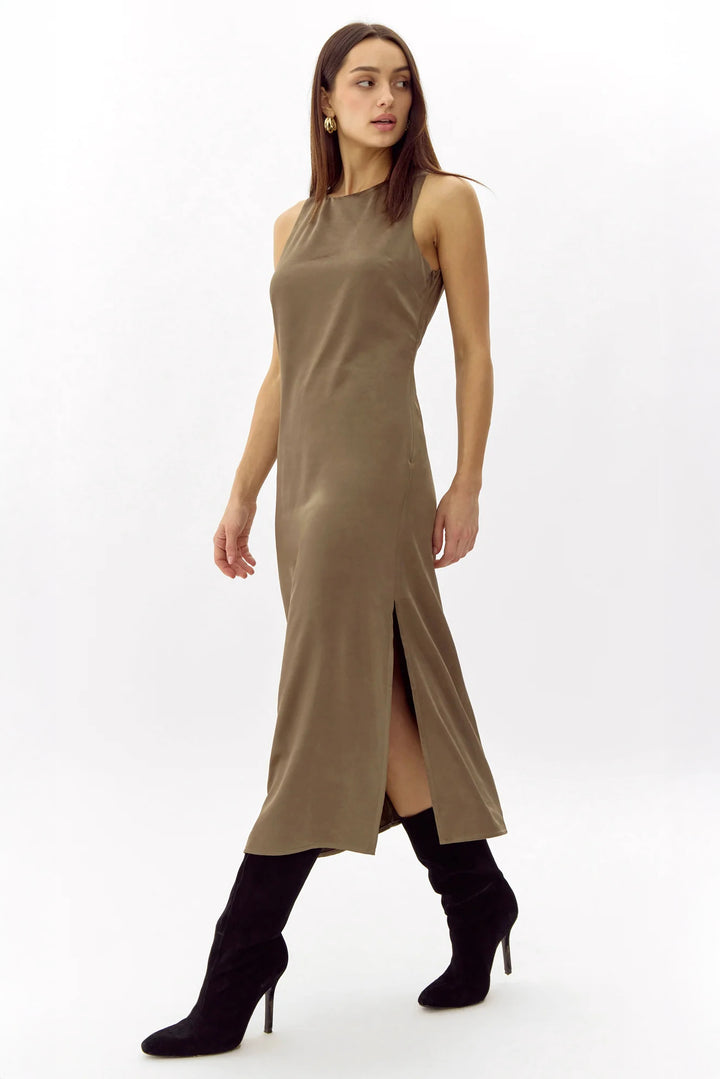 Moss Green Trina Midi Dress