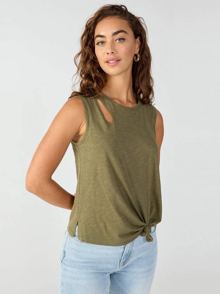 Mossy Green Love Me Knot Tank