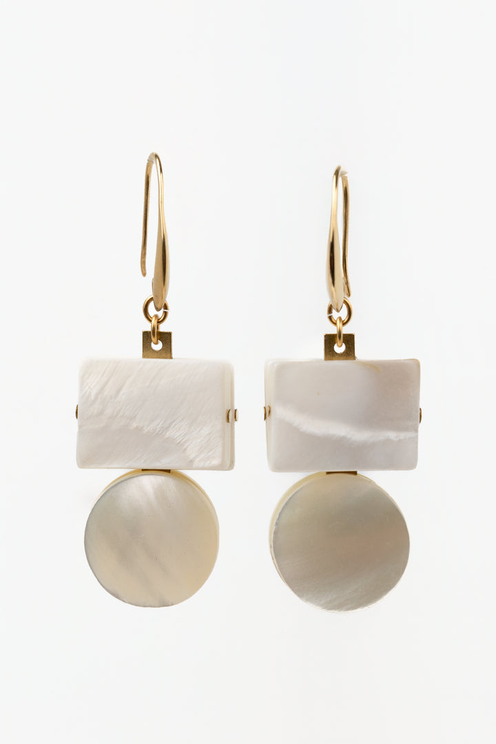 Mother Of Pearl Geometric Earrings
