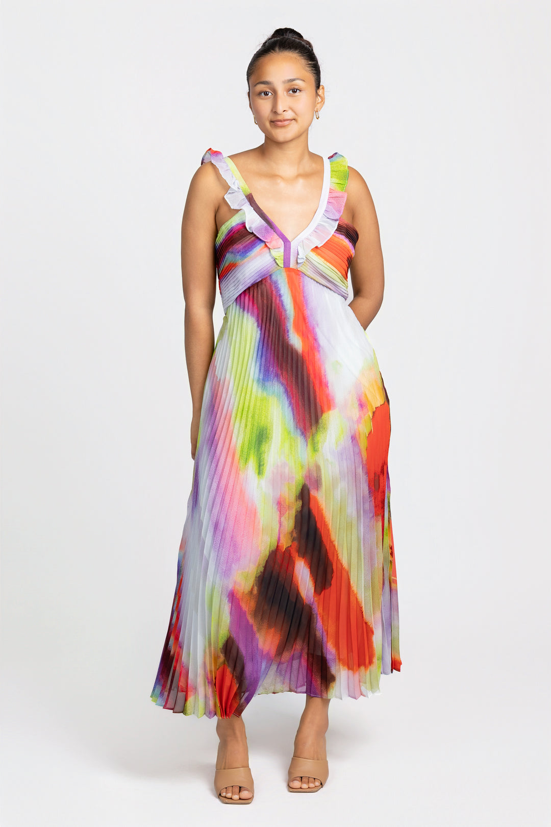 Pleated Cova Midi Dress