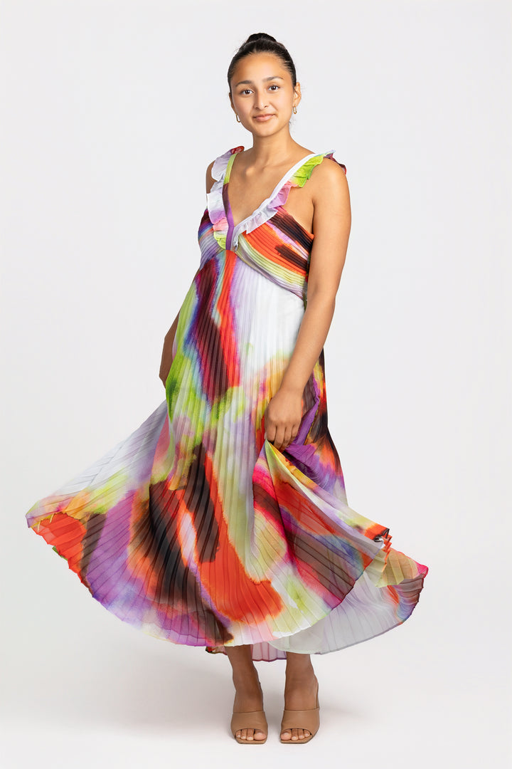 Pleated Cova Midi Dress
