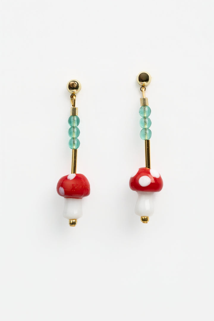 Mushroom Beaded Earrings