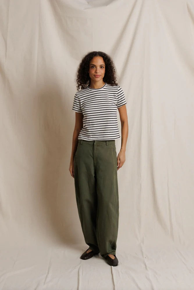 Natural Black Stripe Carter Tee