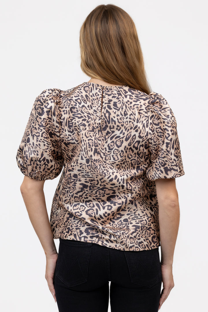 Natural Leopard Swirl Nadine Top