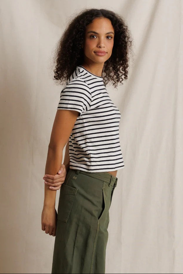 Natural Black Stripe Carter Tee