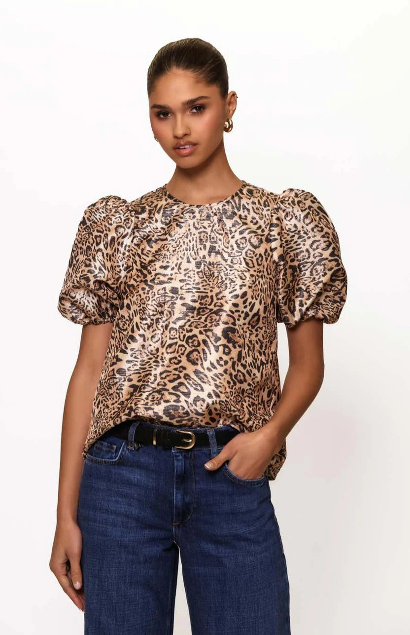 Natural Leopard Swirl Nadine Top