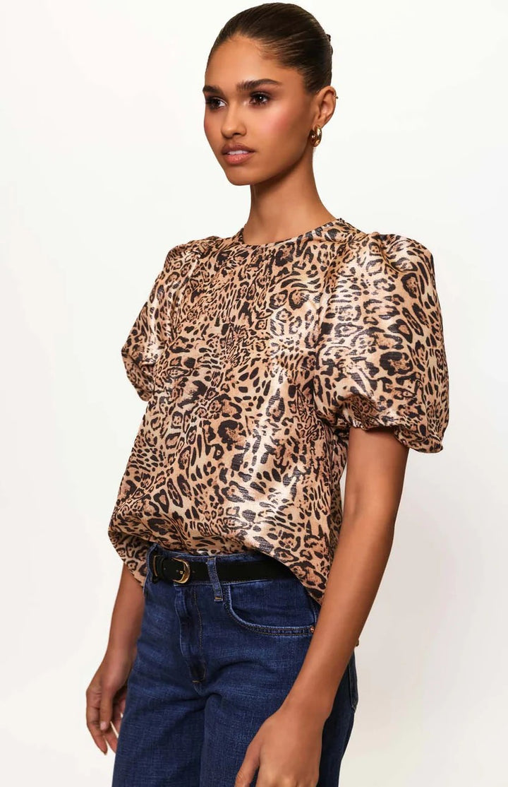 Natural Leopard Swirl Nadine Top