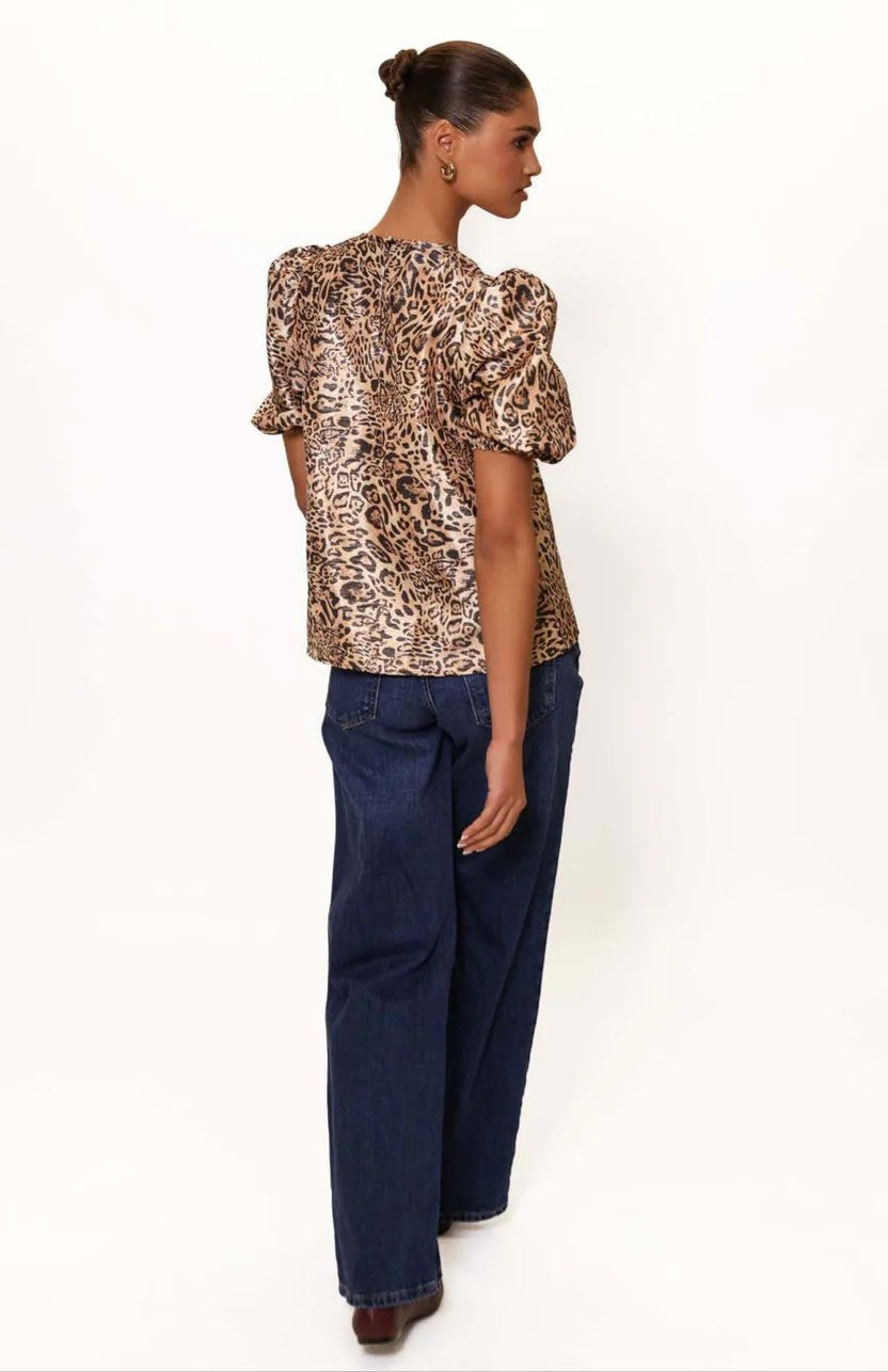 Natural Leopard Swirl Nadine Top