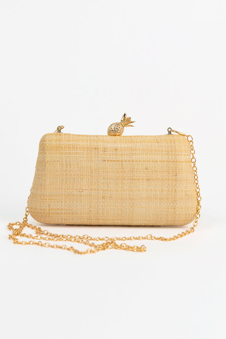 Natural Pina Minaudiere Clutch
