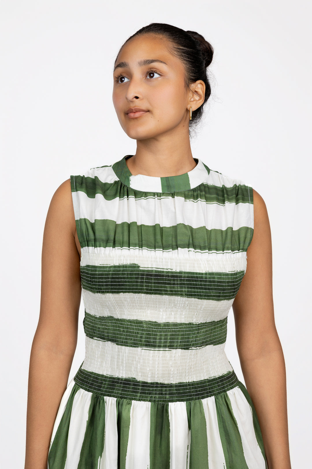 Nature Green Stripe Maxi Dress