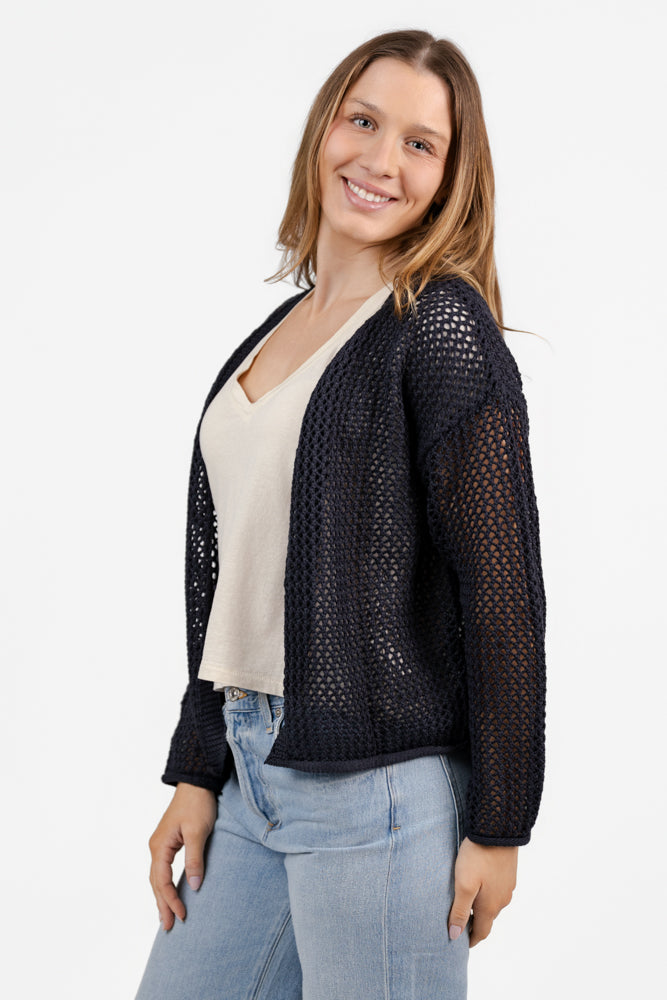 Navy Blue Knit Cardigan