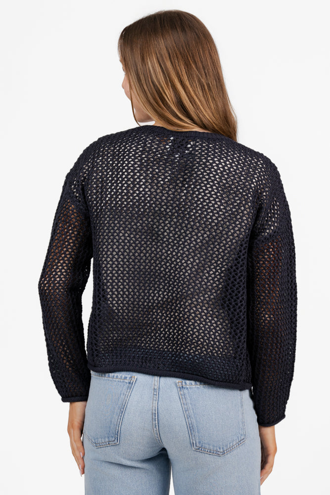 Navy Blue Knit Cardigan